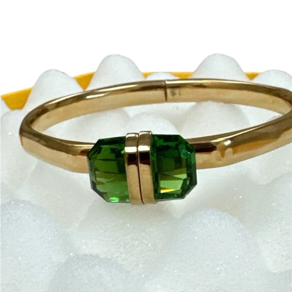 Swarovski Lucent Gold Bracelet with Green Crystal